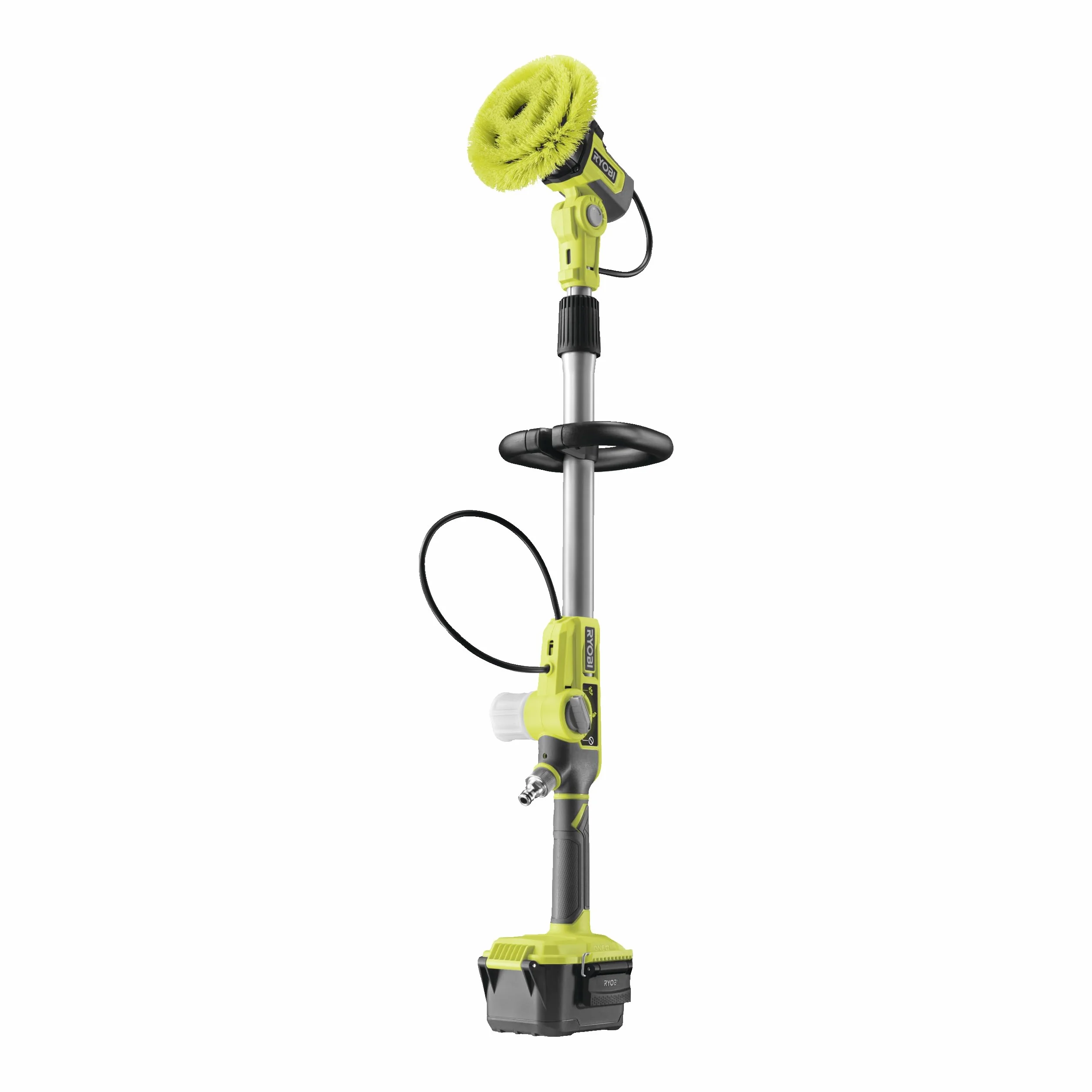 Ryobi Akumulatorowa Szczotka Obrotowa do Tarasów 18V, RWTS18-0, Szerokość Szczotki 150 mm, Teleskopowy Uchwyt, Kompatybilne z Każdą Baterią Ryobi One+, bez Akumulatora i Ładowarki