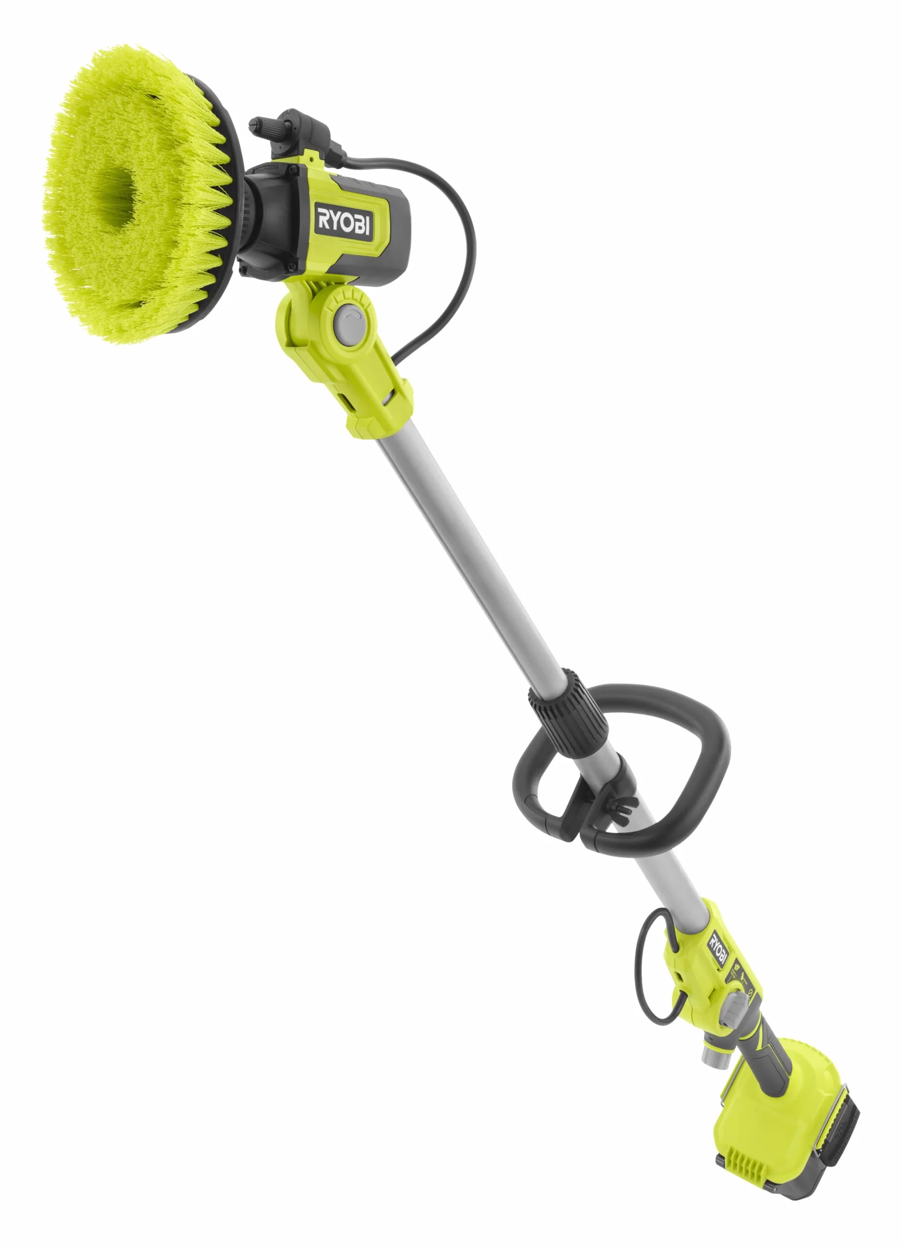 Ryobi Akumulatorowa Szczotka Obrotowa do Tarasów 18V, RWTS18-0, Szerokość Szczotki 150 mm, Teleskopowy Uchwyt, Kompatybilne z Każdą Baterią Ryobi One+, bez Akumulatora i Ładowarki