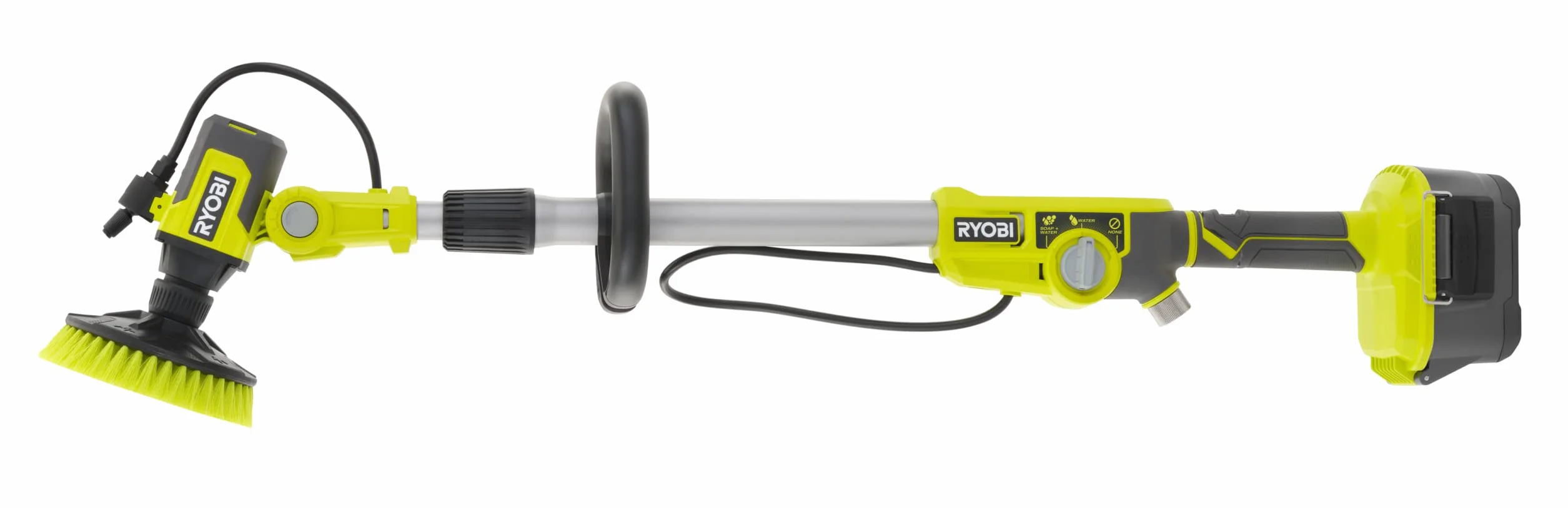 Ryobi Akumulatorowa Szczotka Obrotowa do Tarasów 18V, RWTS18-0, Szerokość Szczotki 150 mm, Teleskopowy Uchwyt, Kompatybilne z Każdą Baterią Ryobi One+, bez Akumulatora i Ładowarki