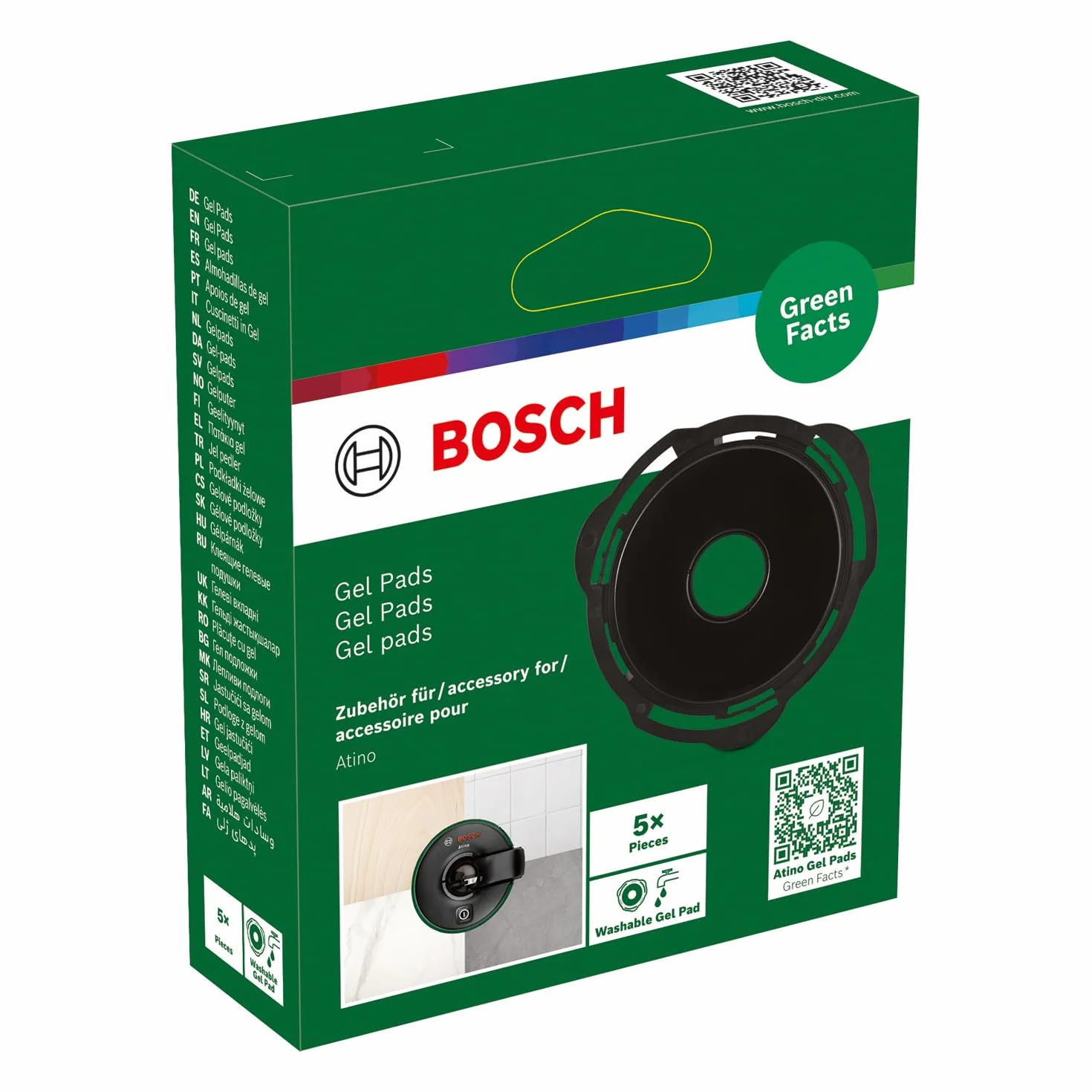 Bosch Podkładki żelowe do lasera liniowego Atino (5 podkładek żelowych do zamocowania modelu Atino na prawie wszystkich gładkich powierzchniach, opakowanie kartonowe)